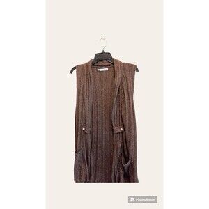 Maurice's | Women's Brown Open Front Sleeveless Sweater Vest Size 0